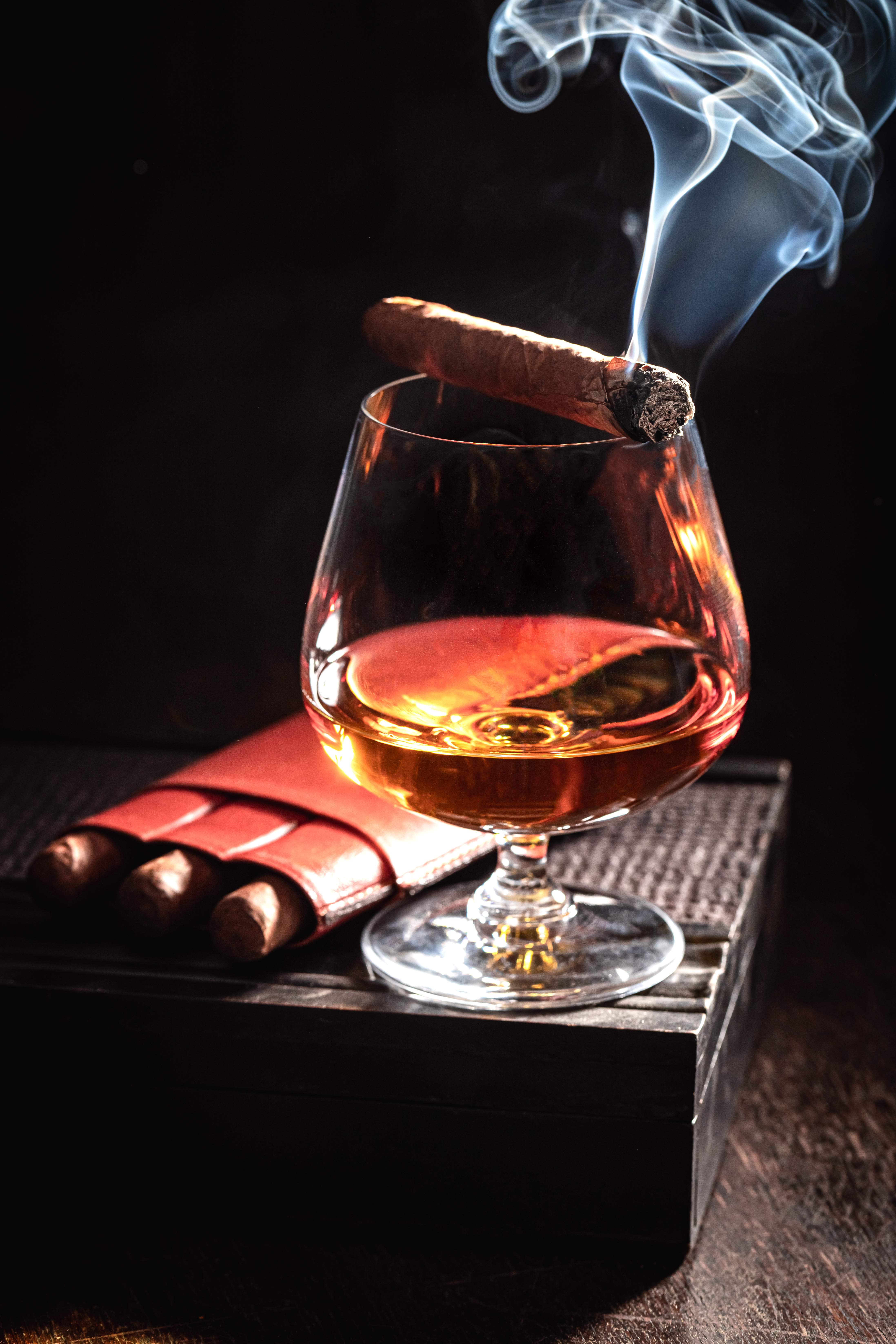 Bourbon and Cigars smoking